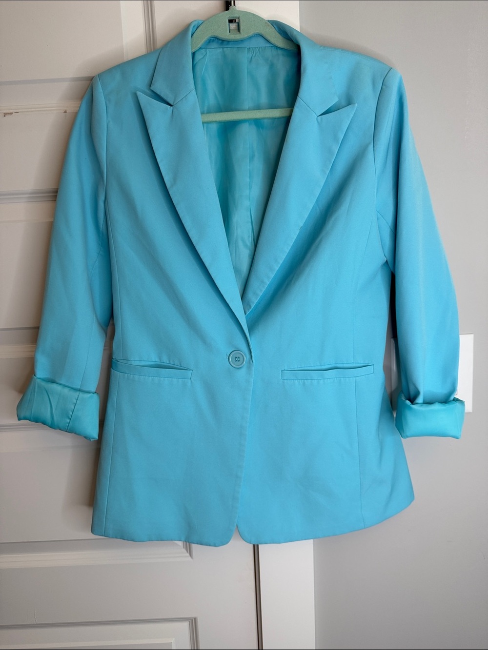 Classic Fitted Women’s Blazer - Aqua Blue